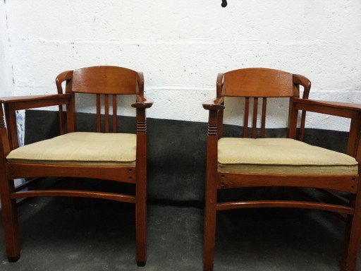 6 fauteuils de salle à manger Schuitema Art Nouveau