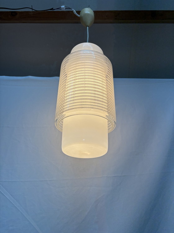 Image 1 of Lampada a sospensione cilindrica vintage, design di Wilhelm Wagenfeld