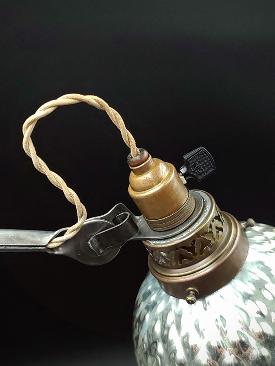 Image 1 of Rare Gras lamp, number 300, 1920s, with mercury glass reflector