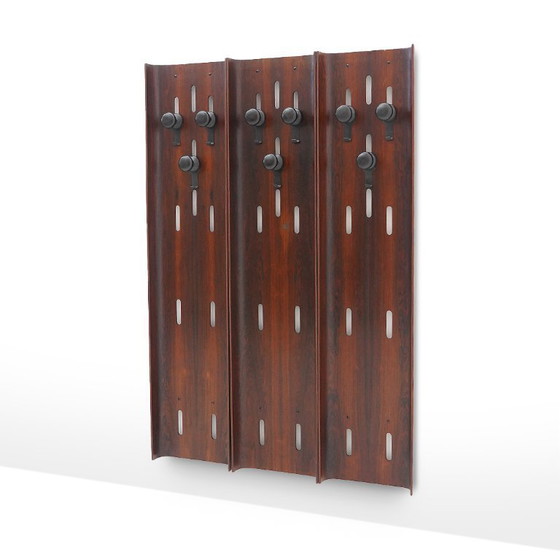 Image 1 of Wall coat rack in curved plywood, 1960s