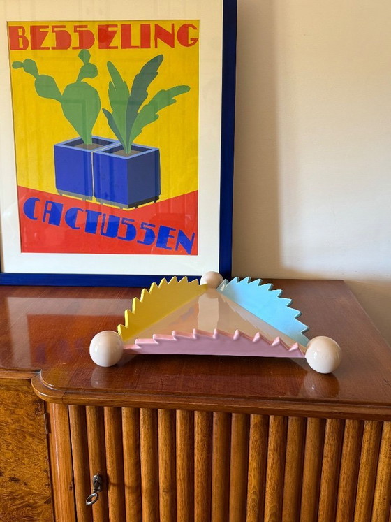 Image 1 of Postmodern ceramic centerpiece / vide poche mod. "Parana" 1st edition, Masanori Umeda, Memphis Milan Italy 1983