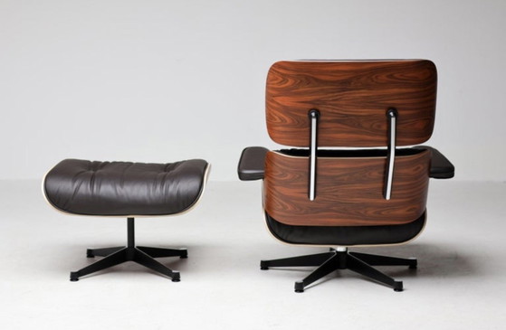 Image 1 of Eames Lounge Chair XL – Santos Palisander and chocolate-colored leather