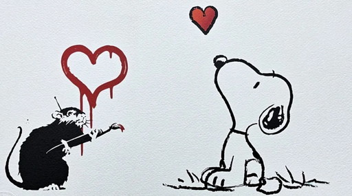 Death NYC - Édition limitée Banksy Love Rat et Snoopy avec certificat