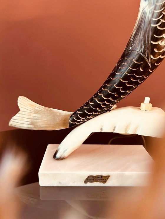 Image 1 of French Vintage Fish Horn Lamp
