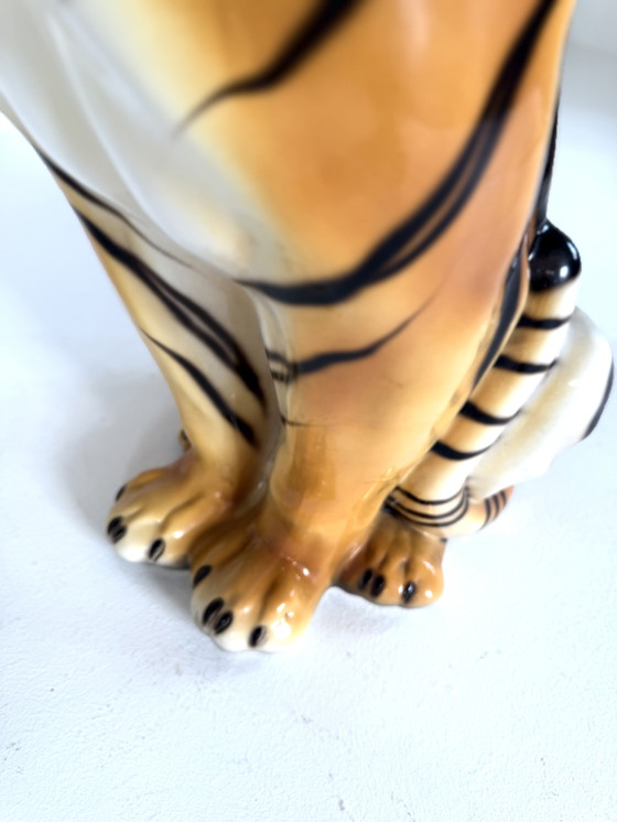 Image 1 of Tigre italiana in ceramica vintage XL, anni '60