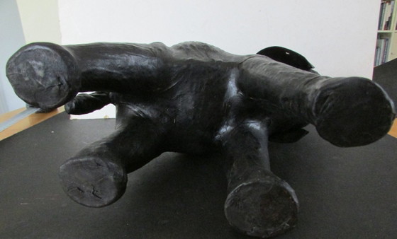 Elefante decorativo de cuero, negro, Objetos decorativos, Otro, Vintage (foto 4 de 6)