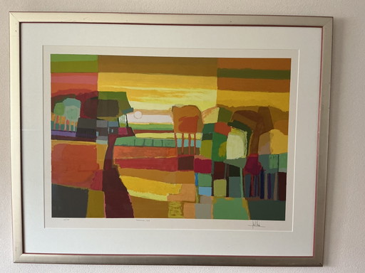Grande serigrafia di Ton Schulten, "Tarda estate 1999" – lithos zeefdrukken, Other (photo 2 of 5)