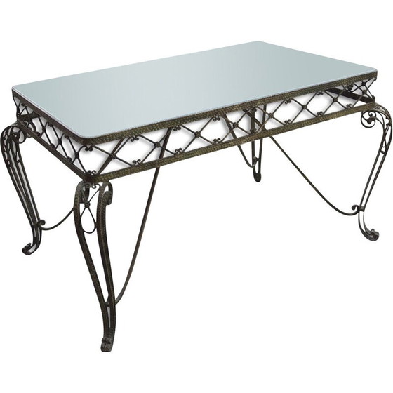 Image 1 of Vintage glass and brass console table, Italy 1940