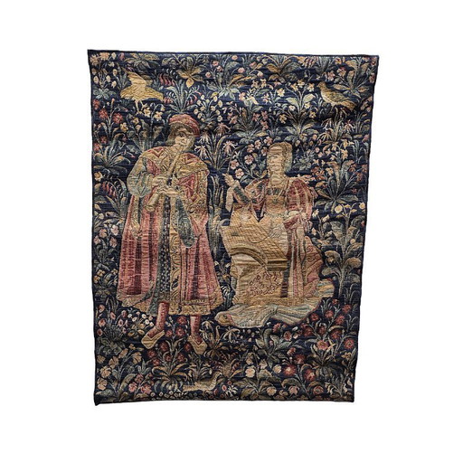 Vintage Belgian wall tapestry The Concert by Ter Waes 1960s