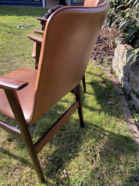 Image 1 of Van Teeffelen-Sessel mit cognacfarbener Kunstlederpolsterung