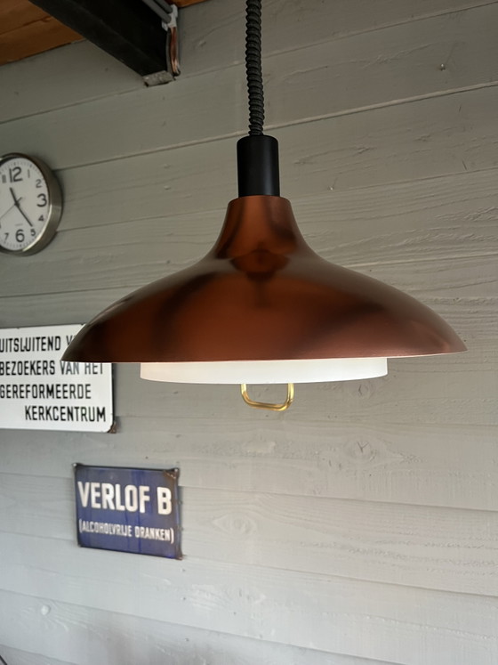 Vintage Dijkstra Space Age-hanglamp, koperkleurig metallic – Dijkstra Lampen, Hanglampen (photo 10 of 10)