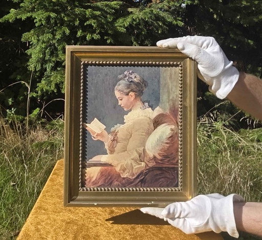 Originele reproductieprint van Jeune fille lisant - Jean-Honoré Fragonard