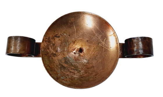 Image 1 of candelabro de cobre martillado antiguo