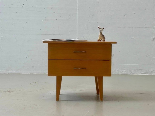 Vintage nachtkastje uit het midden van de vorige eeuw met 2 lades, jaren 60. – ladekasten, Wood