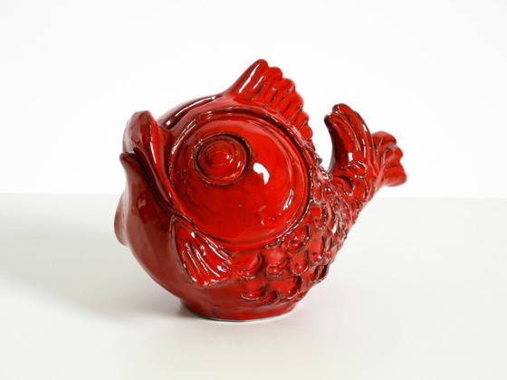 Image 1 of Beautiful 1960s ceramic fish money box by Aldo Londi for Bitossi Italy