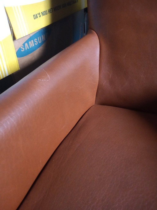 Sillón Label vd Berg en piel de arnés color natural
