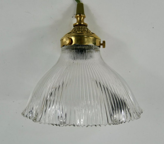 Image 1 of Vintage French Holophane Pendant Lamp Glass