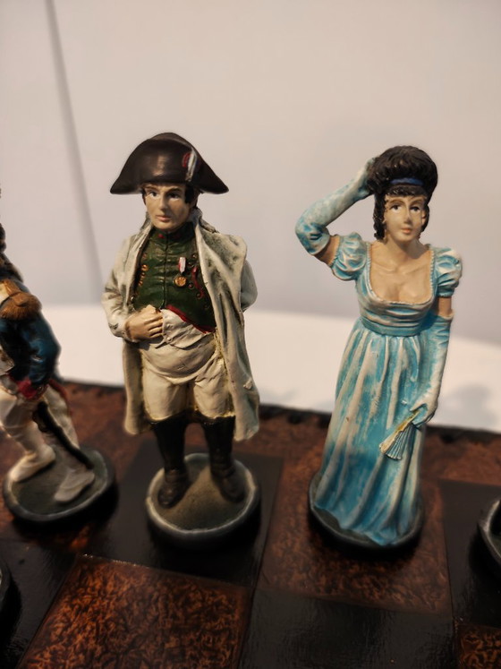 Image 1 of Waterloo chess set with hand-painted resin pieces