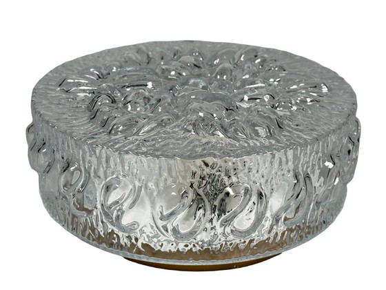 Image 1 of 60er 70er Jahre Deckenlampe Plafoniere Flush Mount Glas Metall Space Age Design