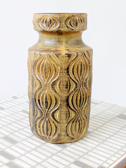 Vase en céramique Scheurich des années 1960 | Amsterdam Decor Yellow Onion Pattern | West Germany