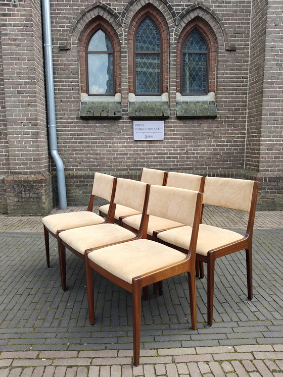 Image 1 of Set vintage eetkamerstoelen zes stuks
