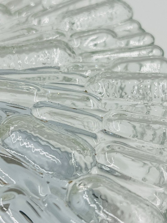 Massive modernist ceiling light in molded glass (photo 7 of 12)