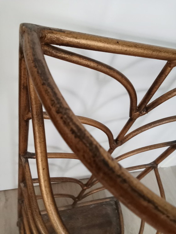 Image 1 of 3 delig Palazzo art / art nouveau vestibule set spiegel kapstok paraplu houder goud metaal kleur