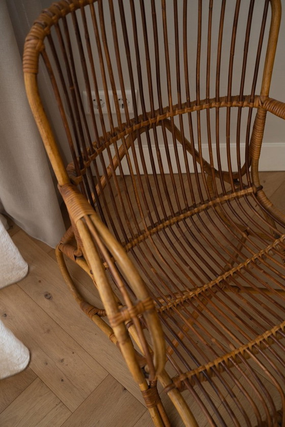 Image 1 of Rotan Lounge Stoel Van Dirk Van Sliedregt Voor Rohé