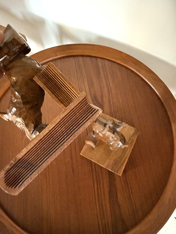 Image 1 of 2x vintage teak Scottish Terrier bookends ‘60