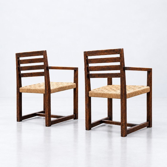 Modernist vintage armchairs (2 pieces in stock), Wood, Brown (photo 3 of 8)