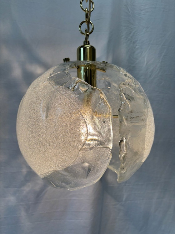 Vintage Kaiser Leuchten XL Pendant Lamp 70s Murano Glass, Gold (photo 12 of 15)