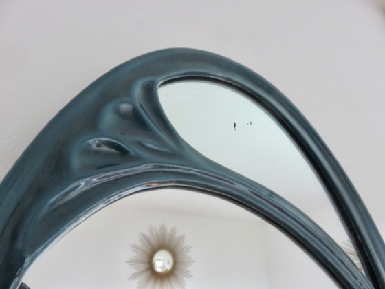 Image 1 of Art Nouveau mirror in enameled cast iron in the style of Hector Guimard