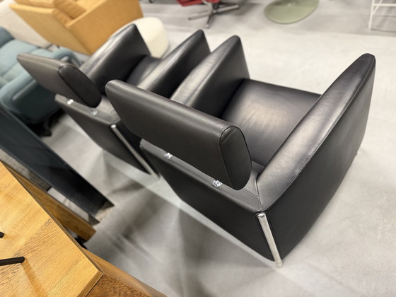 Image 1 of 2 poltrone Leolux Goncharov in pelle nera