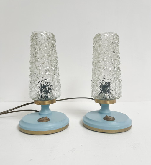 Set of 2 restored Gebr. Mölle night lights, 1960's