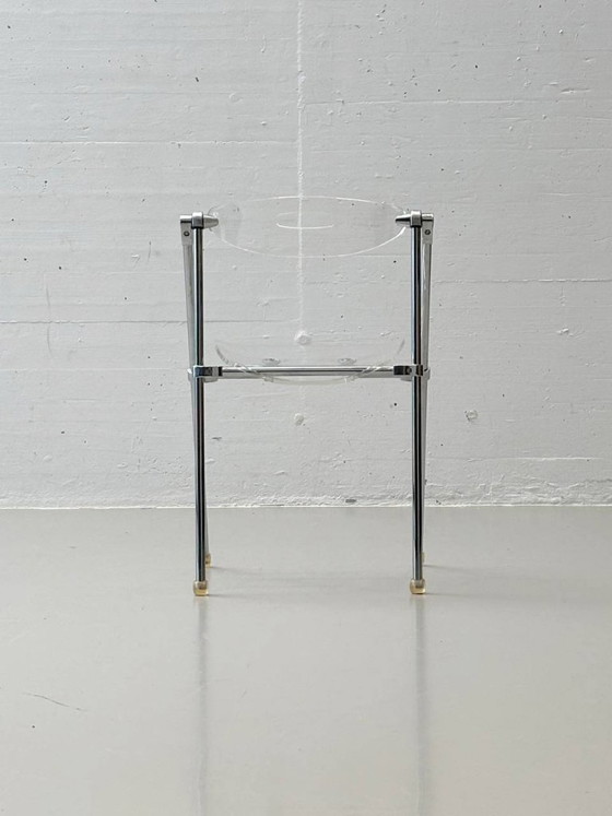 Image 1 of Set of 4 folding chairs made of acrylic by Giancarlo Piretti for Castelli, 1980s