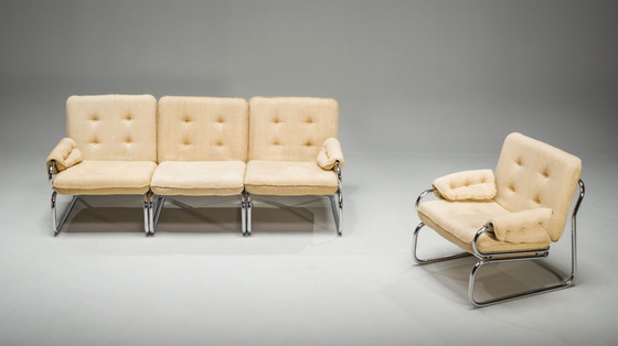 Image 1 of  Set of Three-Seater Borkum Sofa and Armchairs by Johan Bertil Häggström for Ikea, 1970s