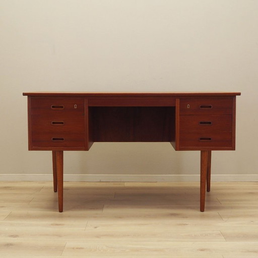 Teakhouten bureau, Deens ontwerp, jaren 1960, vervaardigd in Denemarken