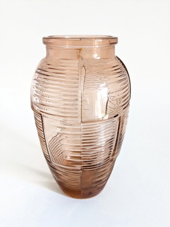 Image 1 of Pair of Art Deco molded glass vases