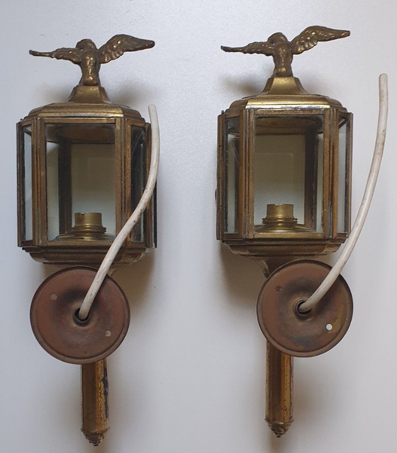 2 lanterne antiche lampade da carrozza lampade da esterno – Applique, Ottone (photo 5 of 27)