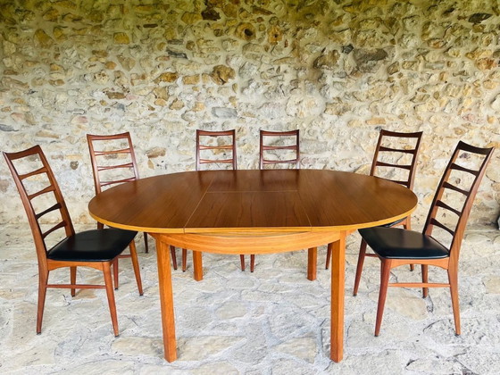 Image 1 of Mid-Century Extendable Teak Dining Table with Butterfly Leaf, By Van Pelt, 1960s