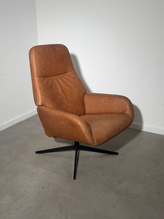 Montèl Cognac Lederen Draaibare Relaxfauteuil (photo 2 of 5)