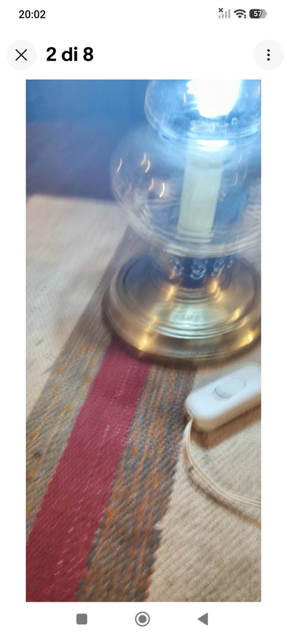 Antique Electric Lamp Vintage Light. – Table lamps, Glass, Brass (photo 3 of 8)