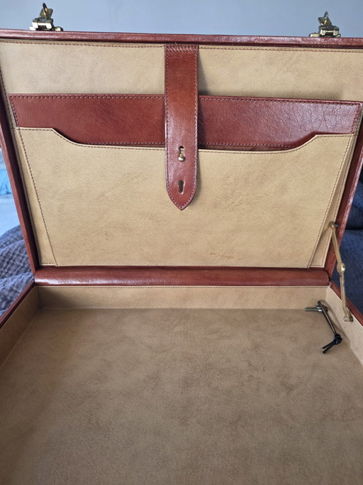 Elegant Vintage Leather Attaché Case – decoratieve objecten