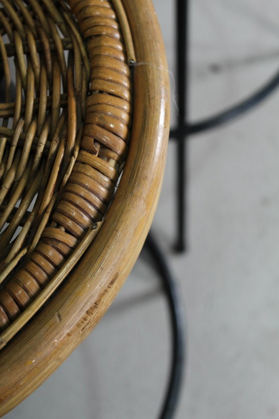 Image 1 of Sgabelli da bar vintage in rattan