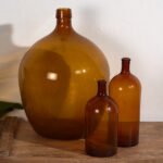 Antike bernsteinfarbene Flaschen (ca. 1920). 3er-Set #64 – Gläser & Karaffe, Glass (photo 6 of 10)