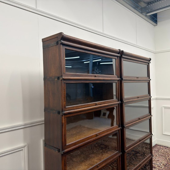 Set di Librerie Antiche Inglesi Originali Globe Wernicke – Vetro, Metallo (photo 7 of 16)
