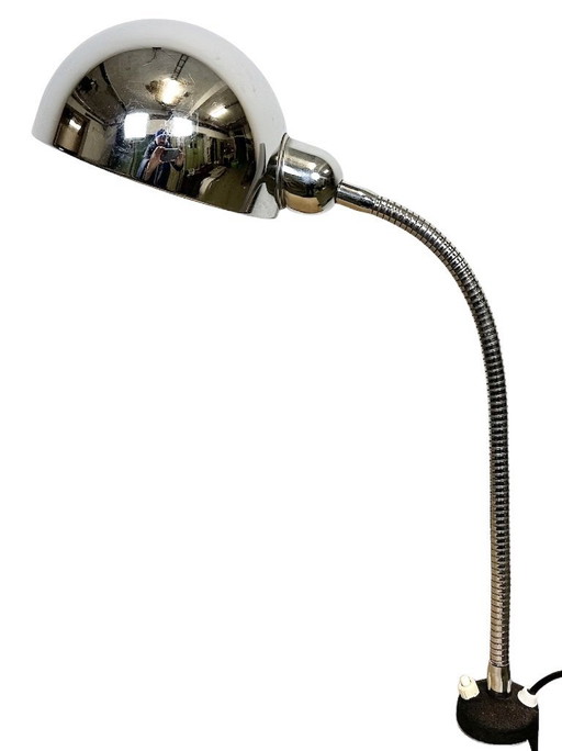 Vintage italienische Schwanenhals-Tischlampe aus Chrom, 1960er Jahre