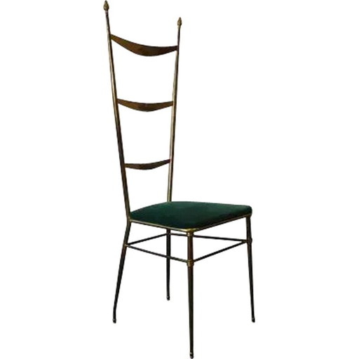 Chaise Vintage Chiavari à haut dossier par Gaetano Descalzi, Italie 1950