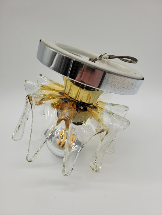 Image 1 of Handgefertigte Wand- oder Deckenleuchte aus Muranoglas von Effetre Murano, Italien, 1960er