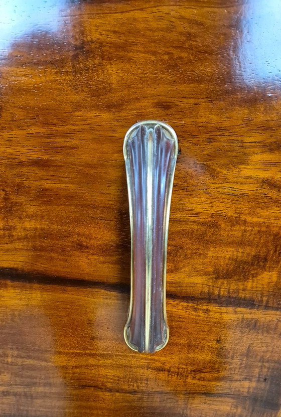 Aparador Veneciano Art Déco 1940, Manifattura Italiana, Armarios de almacenamiento, Madera, Latón, Marrón (foto 12 de 15)